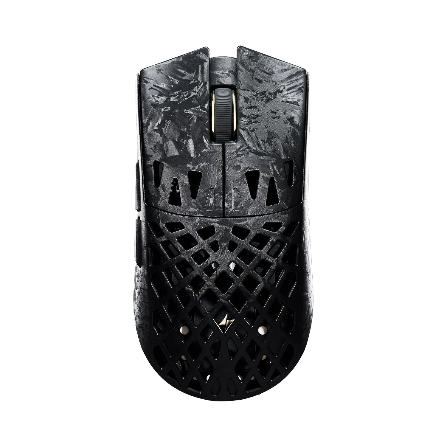 Mouse gamer sem fio ATK Ghost Extreme+ em fibra de carbono vazada