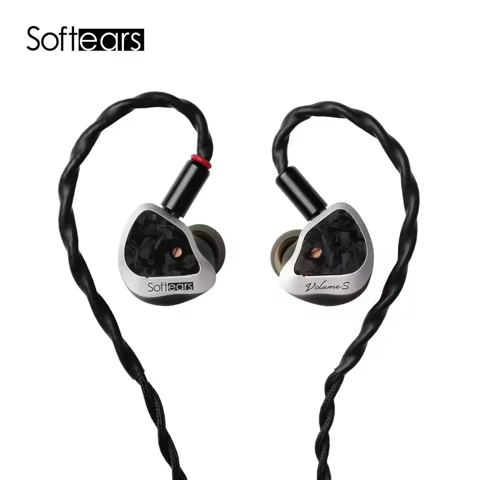 Par de IEMs Softears Volume S com cabo preto