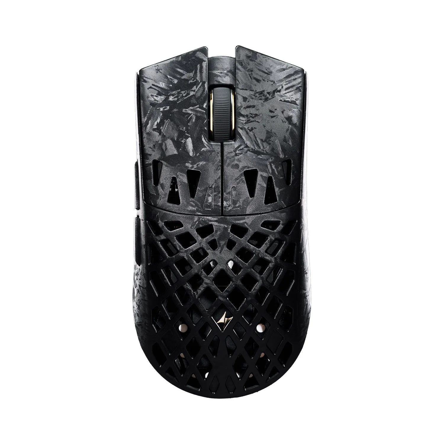 Mouse gamer sem fio ATK Ghost Extreme+ em fibra de carbono vazada