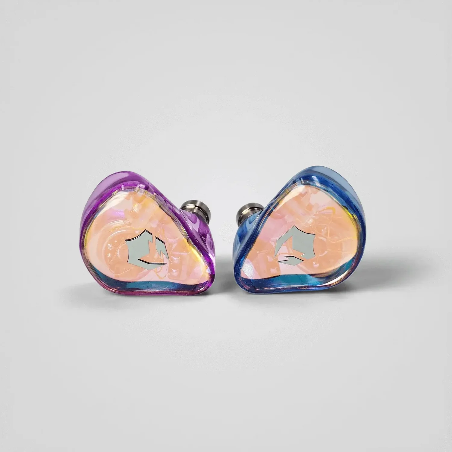 Par de IEMs gamer EPZ G30 azul e roxo