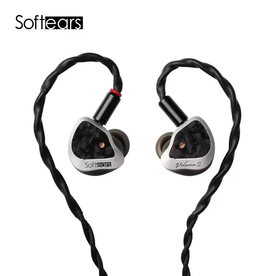 Par de IEMs Softears Volume S com cabo preto